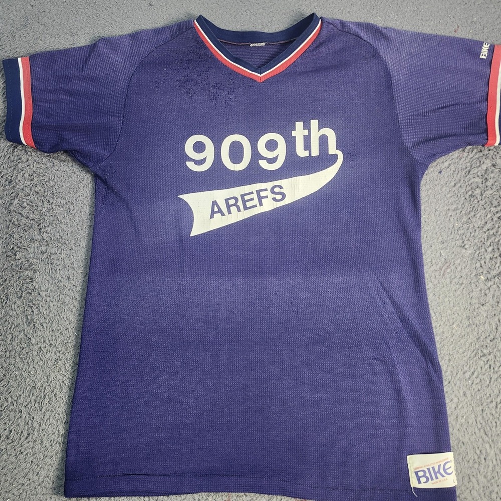 Vintage Bike 909th AREFS Jersey Shirt Mens Large Purple 03 Mesh Made USA 80s